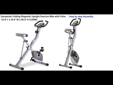 Exerpeutic Folding Magnetic Upright Exercise Bike Assembly