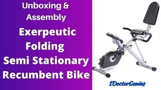 How to Assemble Exerpeutic 400XL Folding Recumbent Bike: Unboxing & Demo by 1DoctorGenius