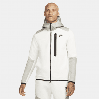 Nike Sportswear Tech Fleece Men's Full-Zip Top - Grey/White | Best ...